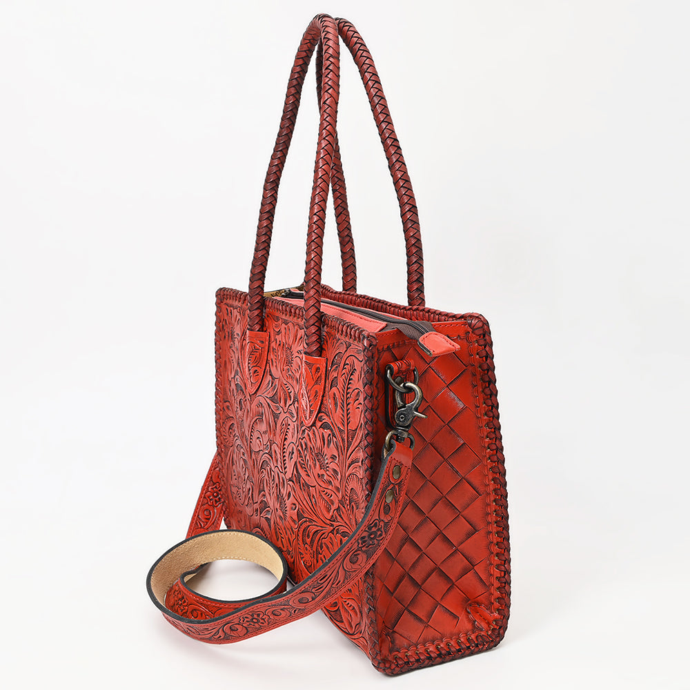 ADBG1412 American Darling Western Hand-Tooled Genuine Leather Tote Bag for Everyday Carry
