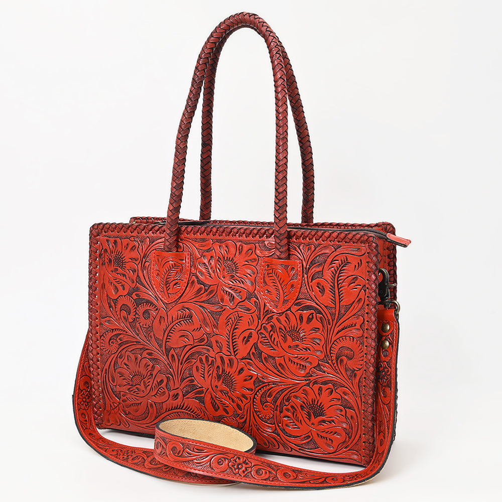 ADBG1412 American Darling Western Hand-Tooled Genuine Leather Tote Bag for Everyday Carry