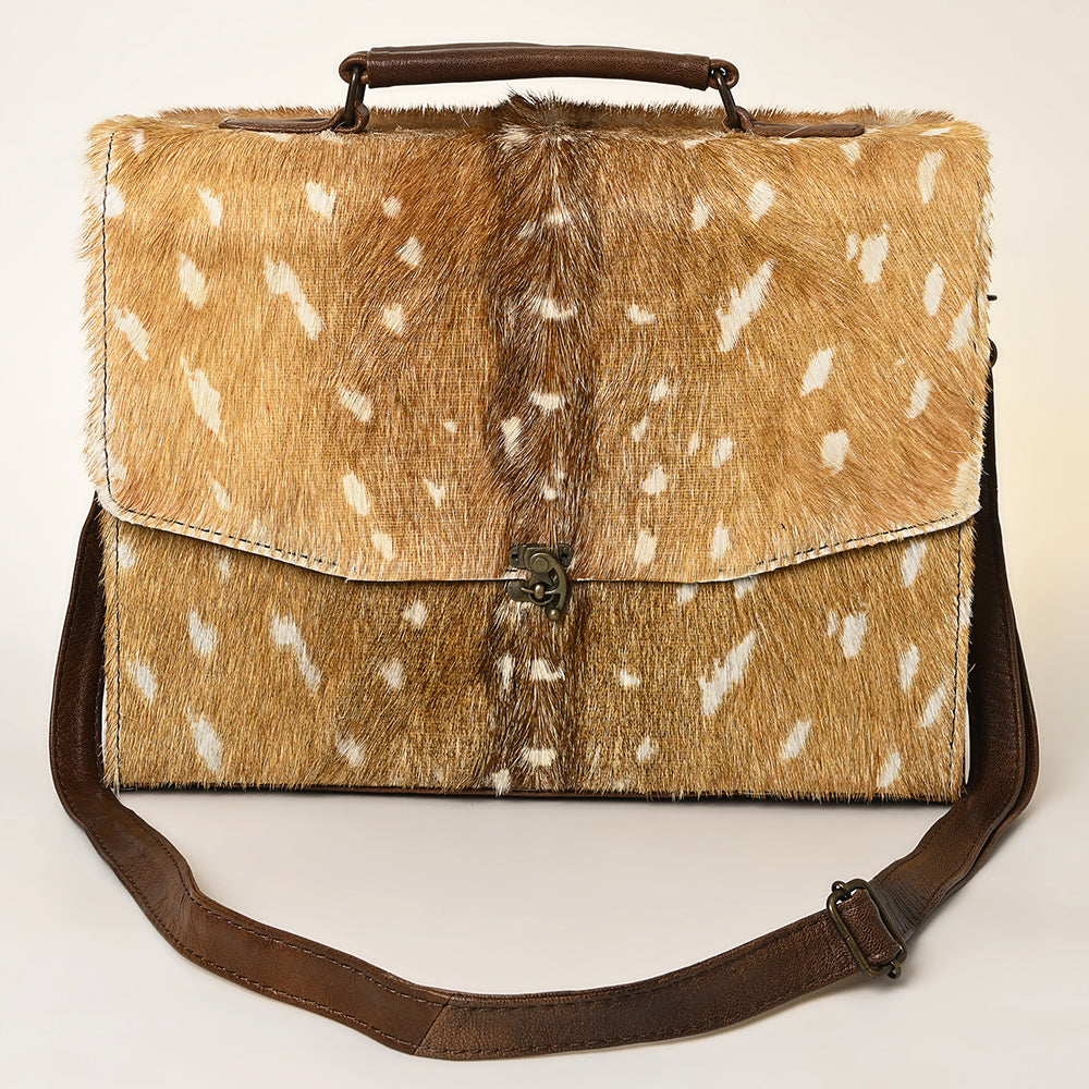 ADBG1421 American Darling Western Leather Cowhide Briefcase Bag - Genuine Leather Office & Travel Case