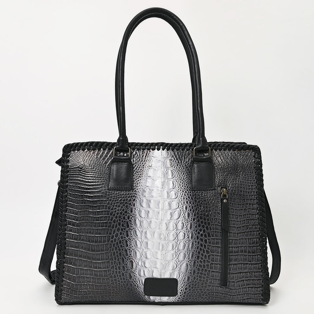 ADBG1422 American Darling Western Genuine Leather Tote Bag - Crocodile Embossed Premium Handcrafted Carryall