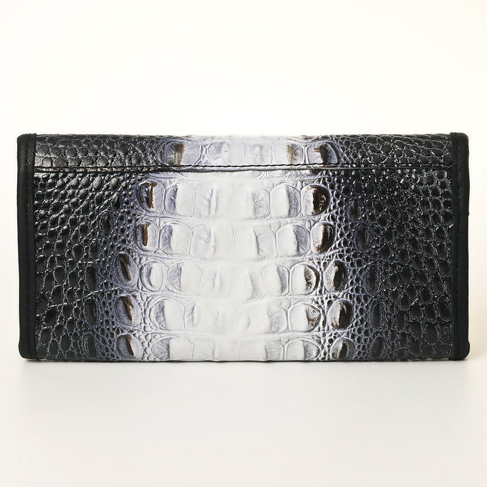 ADBG1423 American Darling Crocodile Embossed Western Leather Wallet Bag - Genuine Leather Women’s Wallet