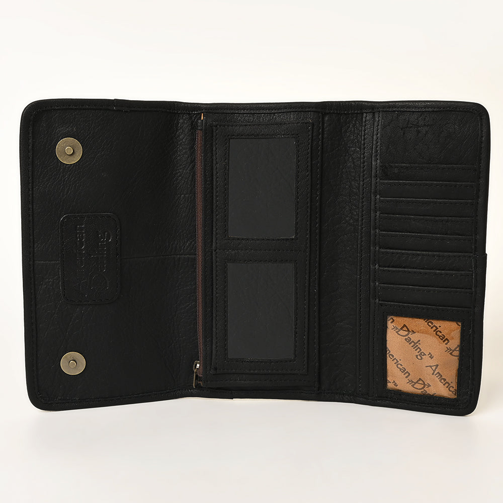 ADBG1423 American Darling Crocodile Embossed Western Leather Wallet Bag - Genuine Leather Women’s Wallet