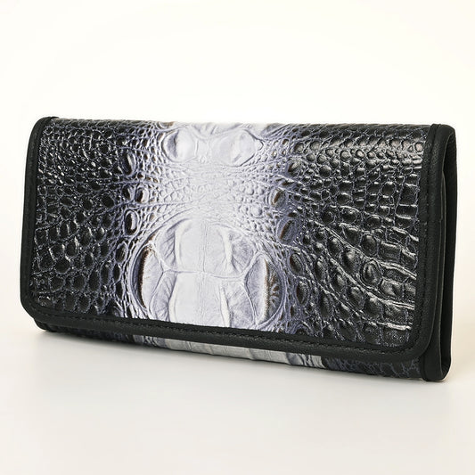ADBG1423 American Darling Crocodile Embossed Western Leather Wallet Bag - Genuine Leather Women’s Wallet