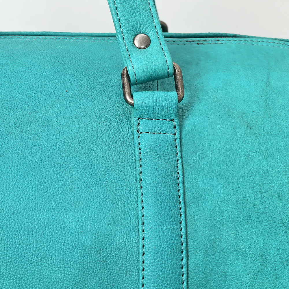 LC-ADBGM390 Leather Duffel Bag - Handmade Full-Grain Western Travel Weekender with Shoulder Strap