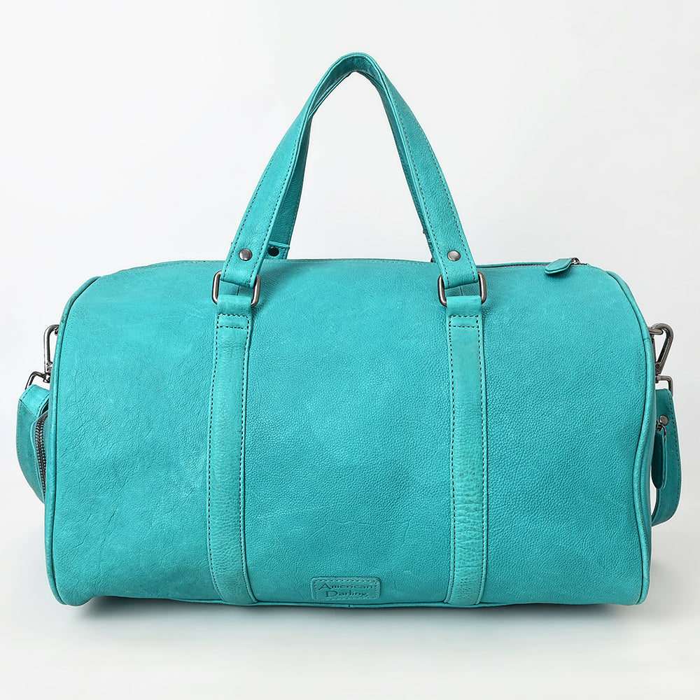 LC-ADBGM390 Leather Duffel Bag - Handmade Full-Grain Western Travel Weekender with Shoulder Strap