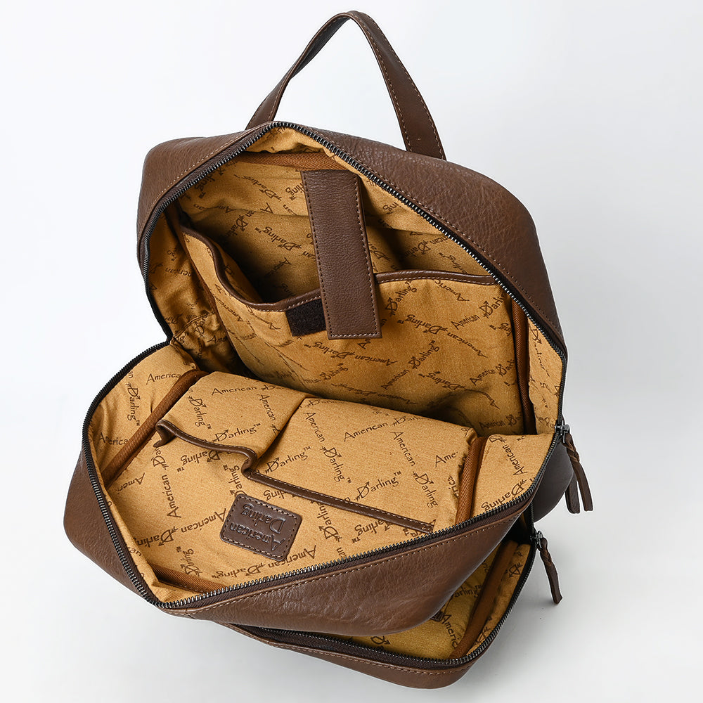 ADBGM391 Leather Backpack - Structured Full-Grain Western Travel & Work Bag
