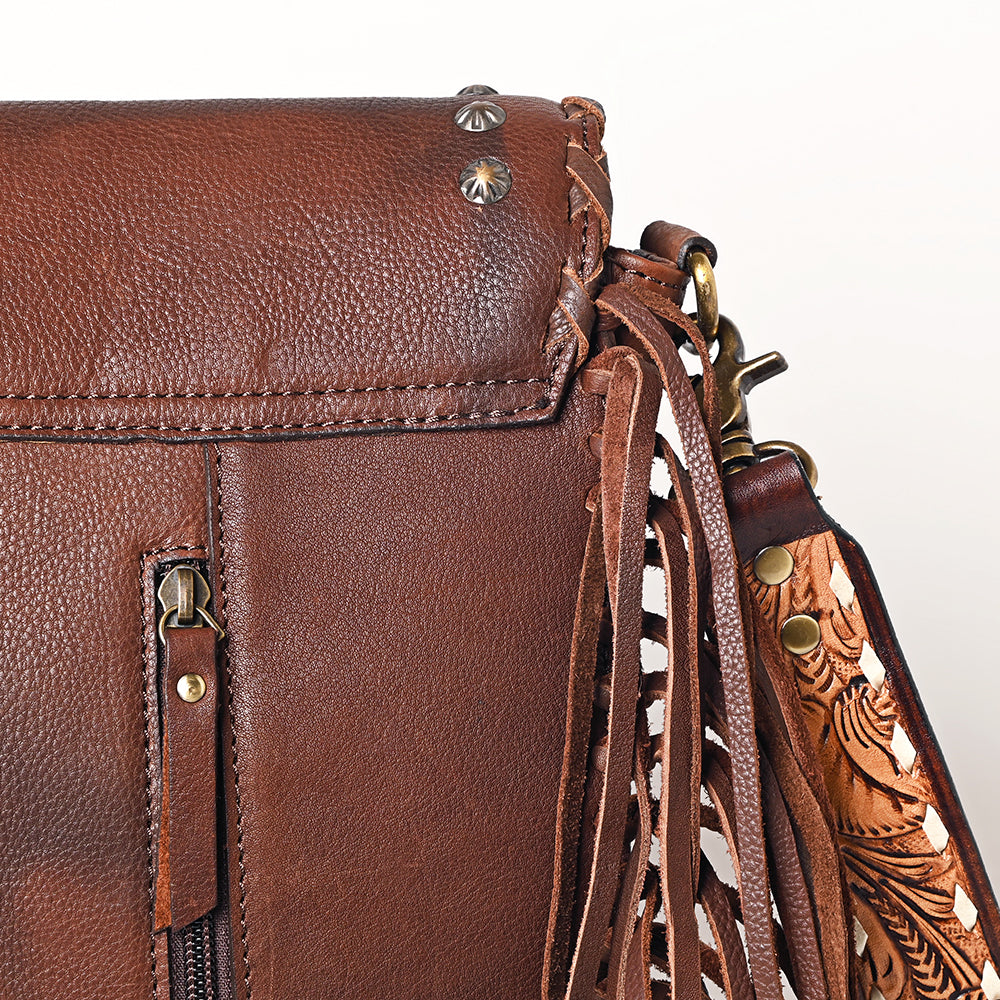 ADBGA526 American Darling Western Leather Hand Woven Saddle Blanket Cross body Bag