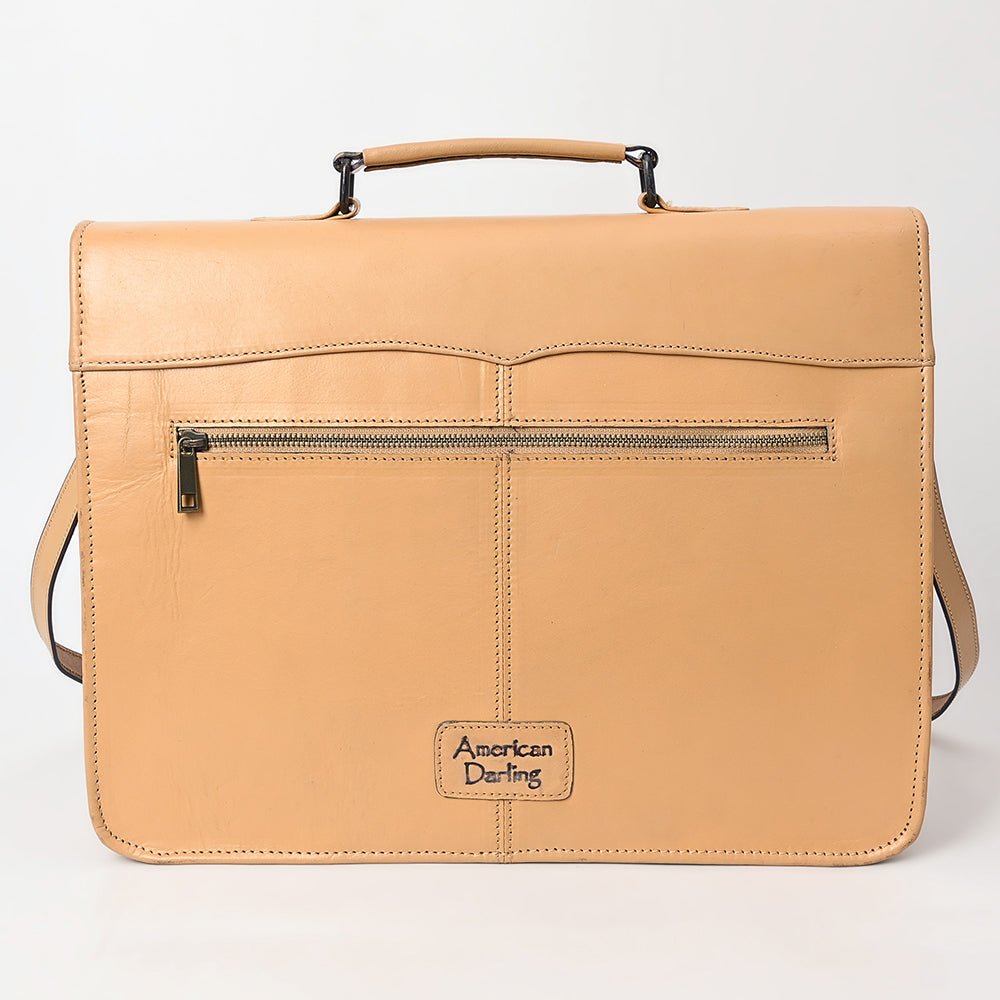 ADBGZ824 Hand-Tooled Leather Western Bag Double Pocket Briefcase Style