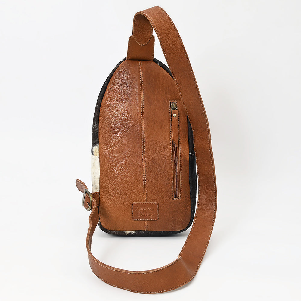 ADBGA548 American Darling Genuine Cowhide & Tooled Leather Sling Bag Western Crossbody Backpack