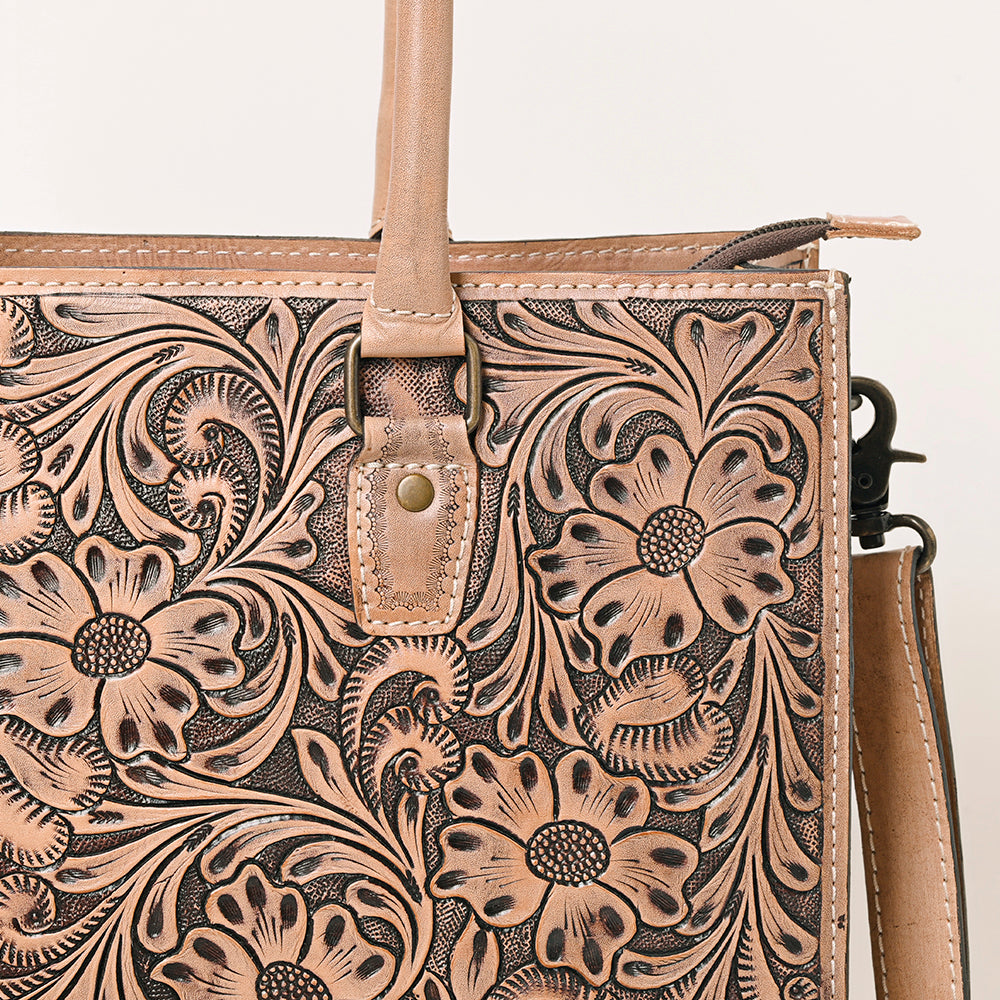 ADBG1158 American Darling Floral Tooled Leather Tote | Western Crossbody Bag