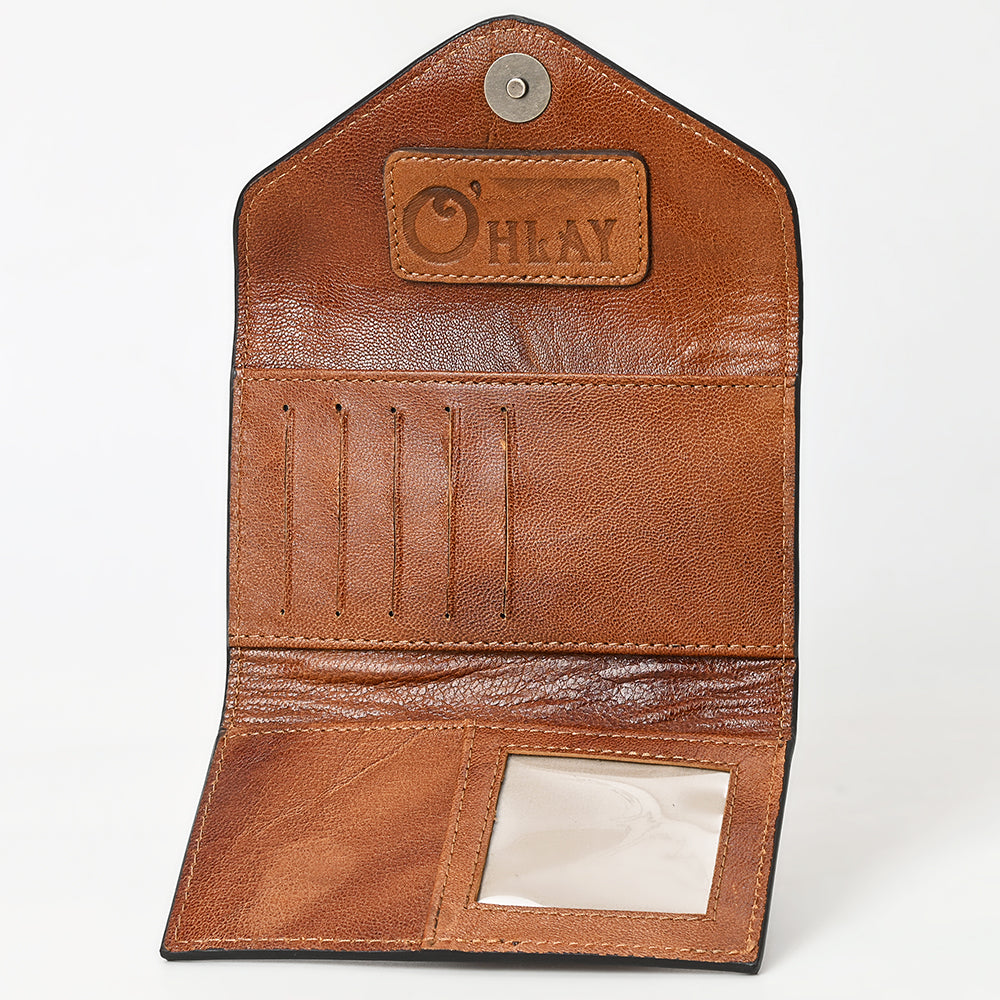 OHG161 Wallet  Hand Tooled Genuine Leather women bag western handbag purse