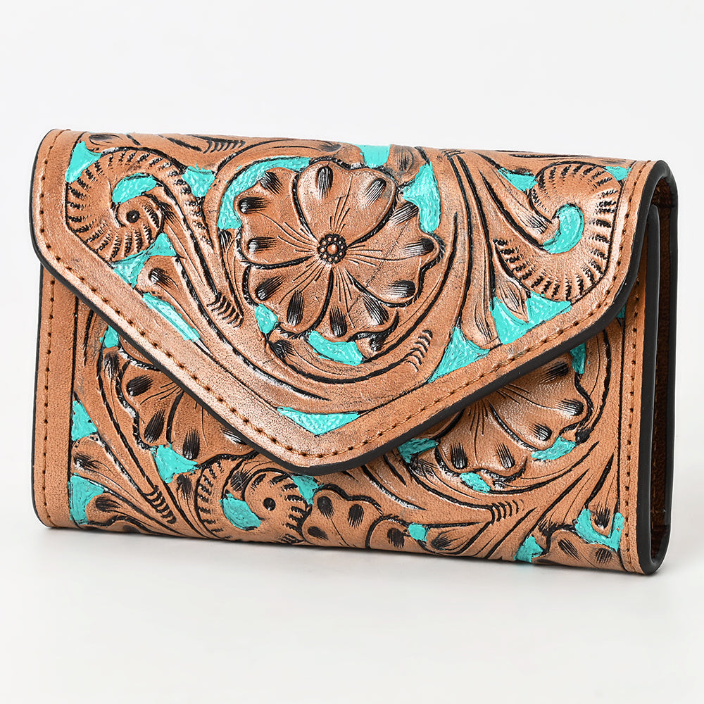 OHG161 Wallet  Hand Tooled Genuine Leather women bag western handbag purse