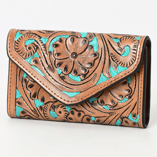 OHG161 Wallet  Hand Tooled Genuine Leather women bag western handbag purse