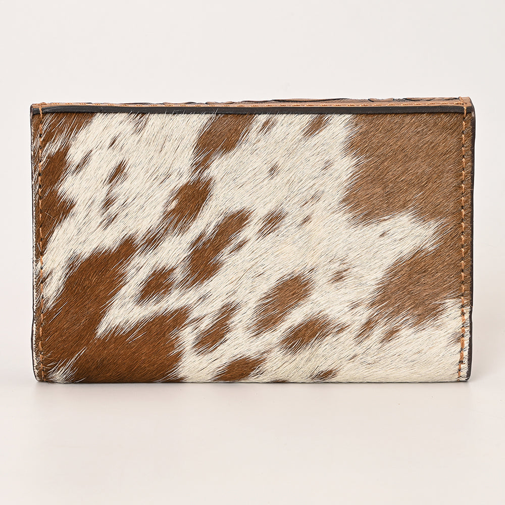 OHG164  Wallet Hand Tooled Hair on Genuine Leather Western Bag