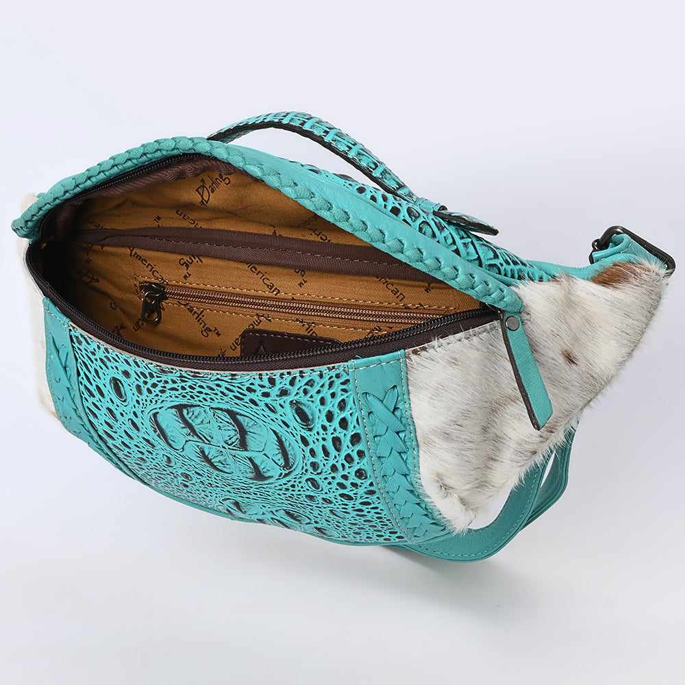 ADBG1441 American Darling Handcrafted Western Leather Fanny Pack - Hair-On Cowhide Genuine Leather