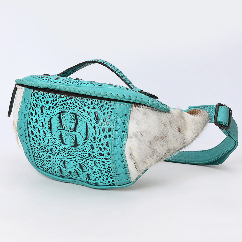 ADBG1441 American Darling Handcrafted Western Leather Fanny Pack - Hair-On Cowhide Genuine Leather