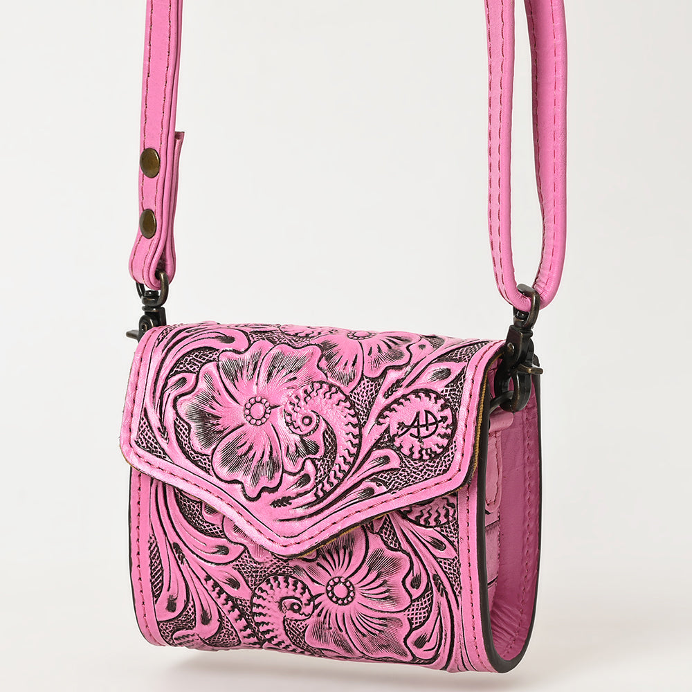 ADBG1444 American Darling Pink Hand Tooled Genuine Leather Western Wallet Bag for Everyday Carry