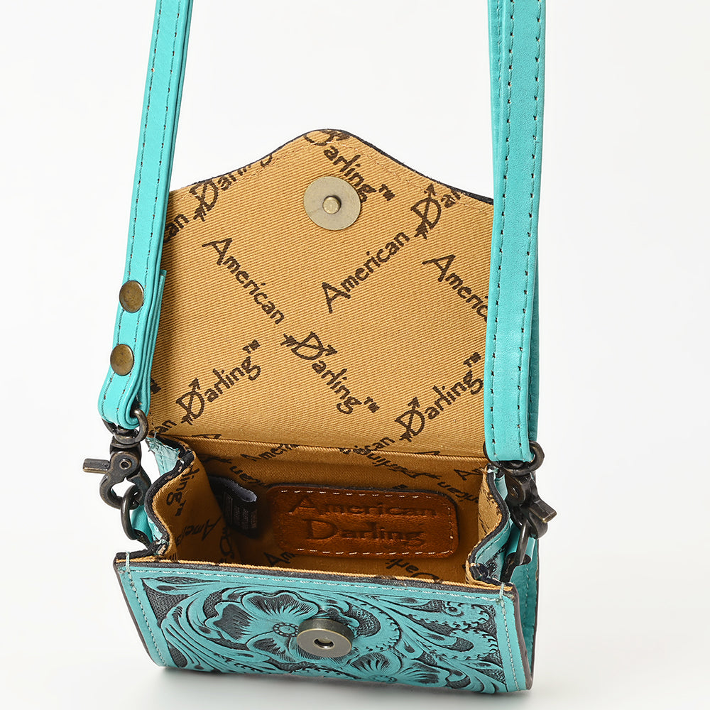 ADBG1444 American Darling Hand Tooled Genuine Leather Western Wallet Bag for Everyday Carry
