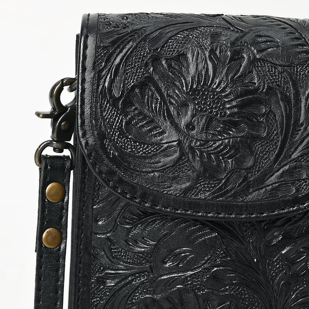 ADBG1448 American Darling Hand Tooled Leather Cell Phone Holder - Western Crossbody