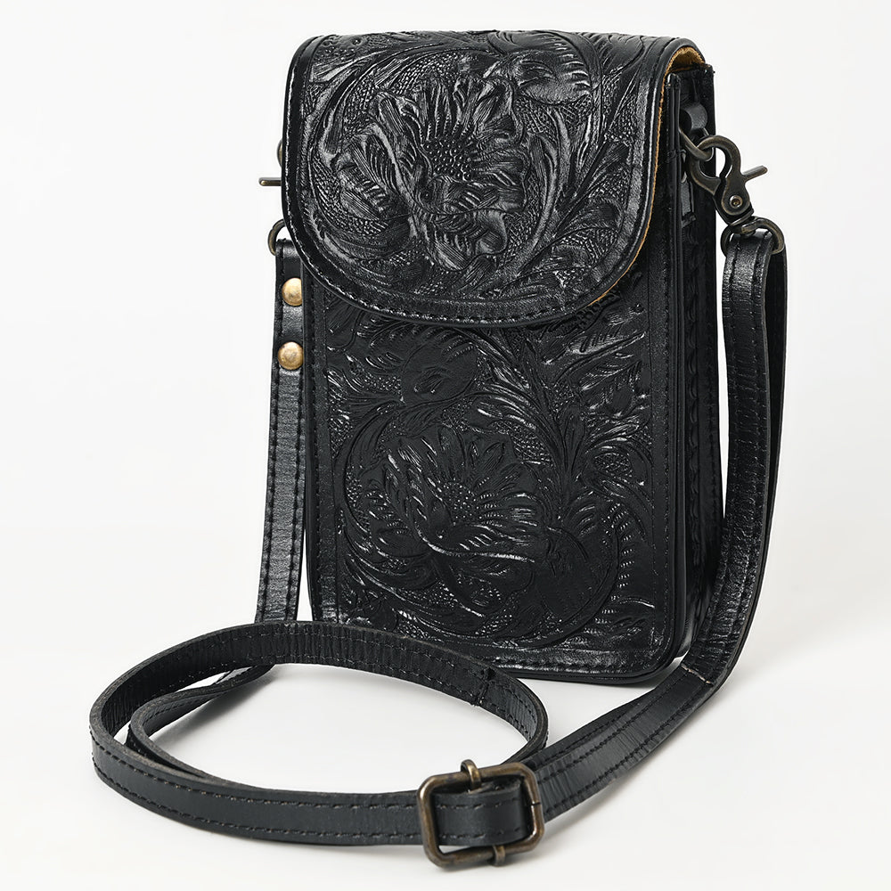 ADBG1448 American Darling Hand Tooled Leather Cell Phone Holder - Western Crossbody