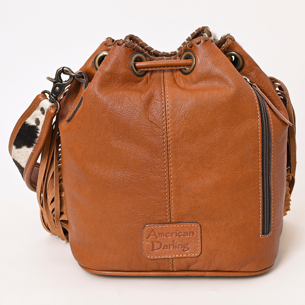 ADBG1272 American Darling Hair-On Cowhide Bucket Bag | Western Fringe Purse