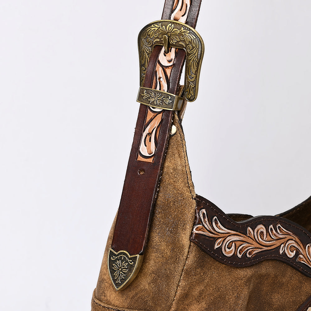 ADBGA419 Genuine Western Leather Hobo Bag Hand Tooled Cowgirl Purse by American Darling