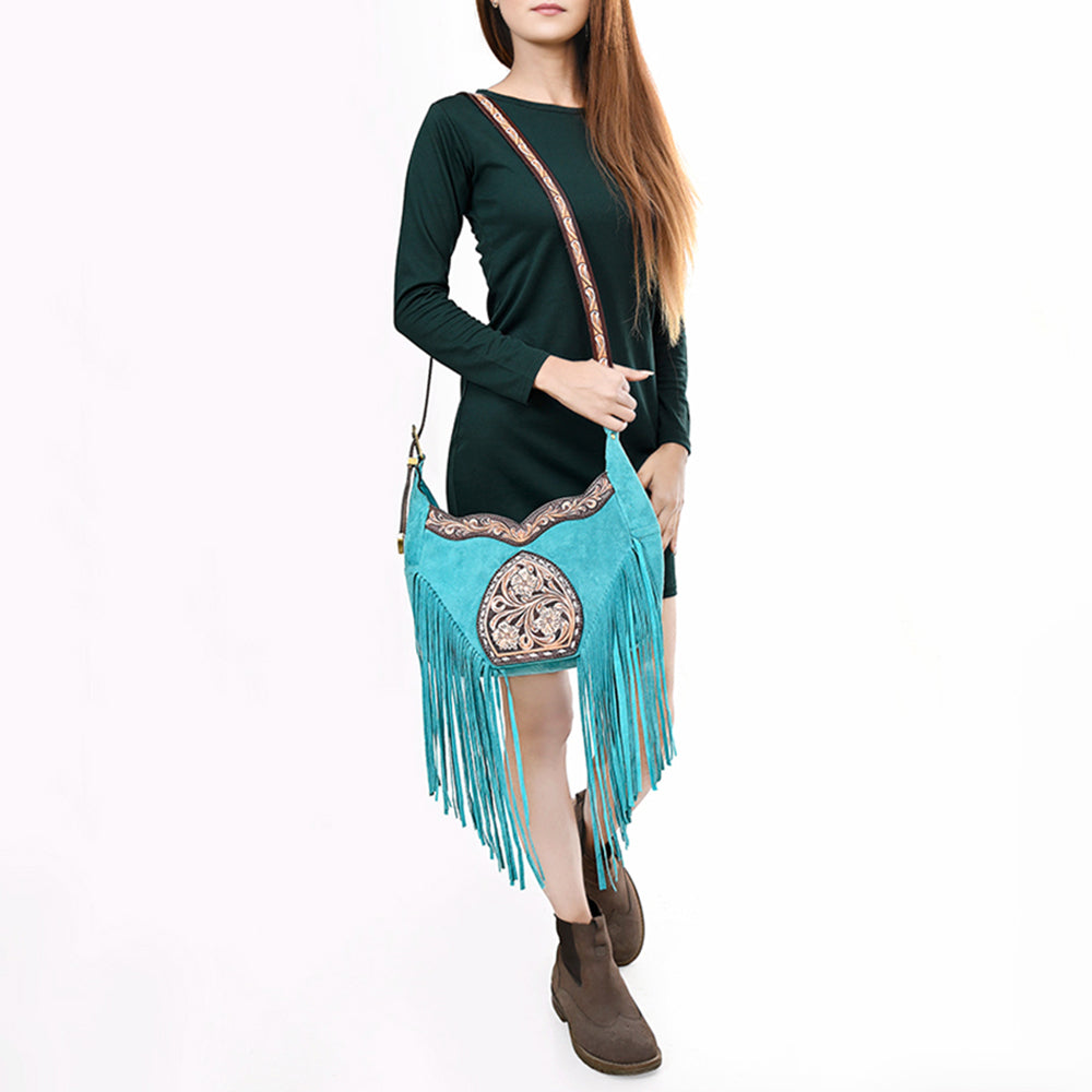 ADBGA419 Genuine Western Leather Hobo Bag Hand Tooled Cowgirl Purse by American Darling