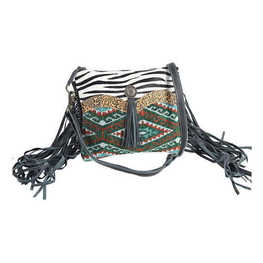 OHV355 Small Crossbody Upcycled Canvas Ladies Bag