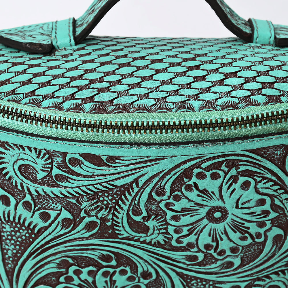 ADBGZ829 Hand-Tooled Leather Western Belt Bag - Floral Fanny Pack with Adjustable Strap