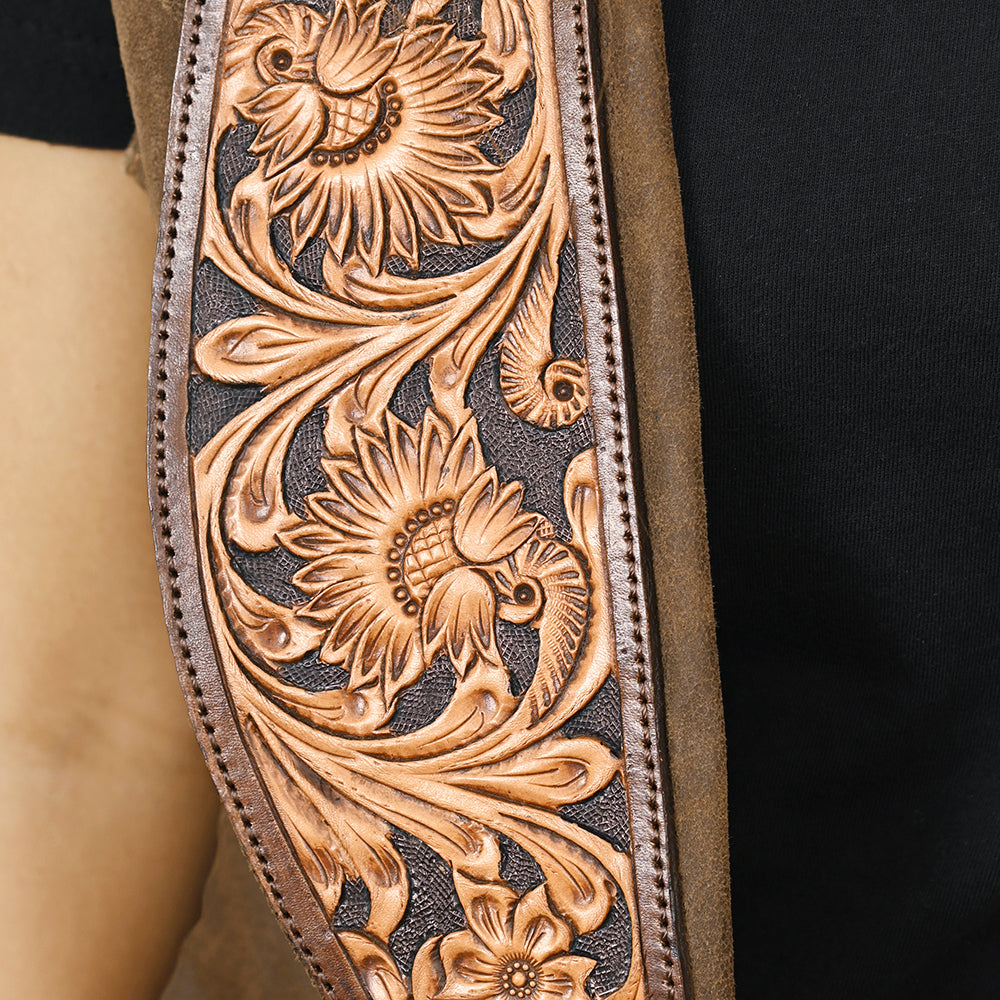 LC-ADBZ055 Genuine Leather Hand tooled Women Blazer dress jacket