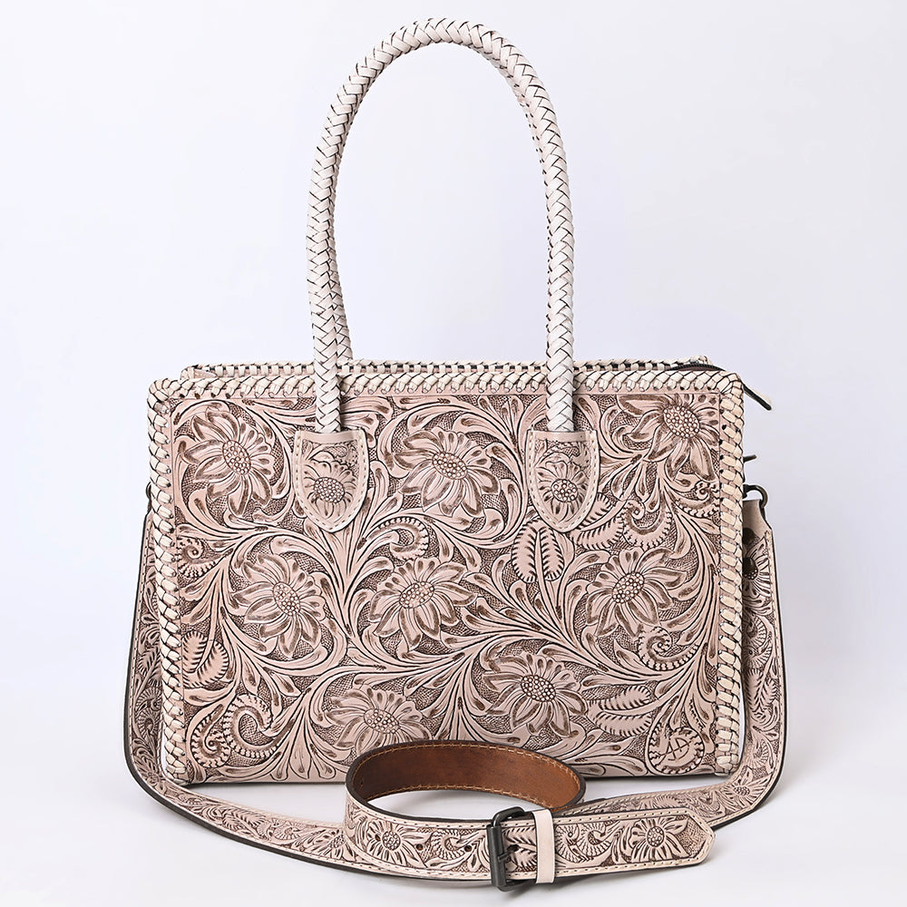 ADBG1131 American Darling Hand Tooled Leather Tote Bag | Western Floral Carved Purse