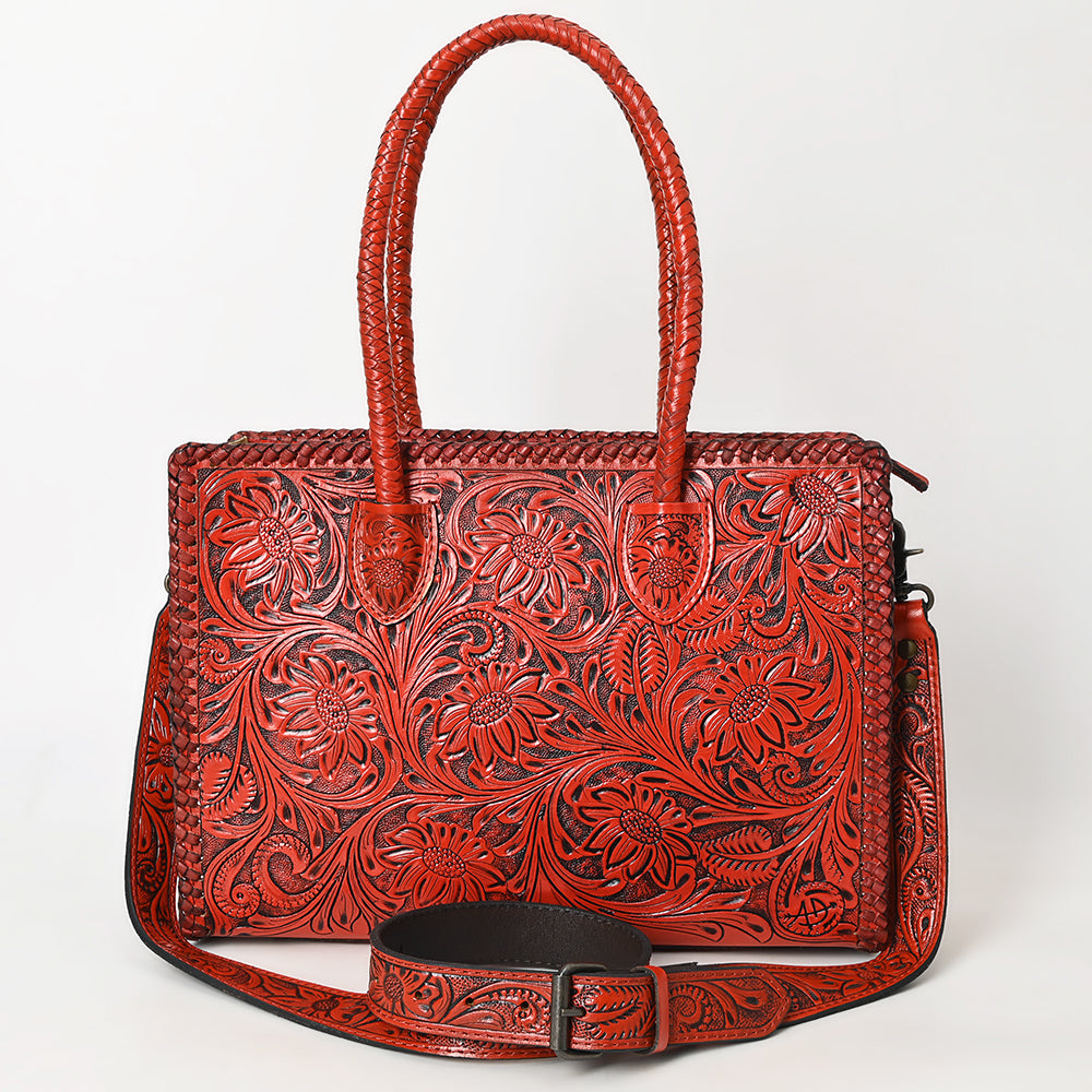 ADBG1131 American Darling Hand Tooled Leather Tote Bag | Western Floral Carved Purse