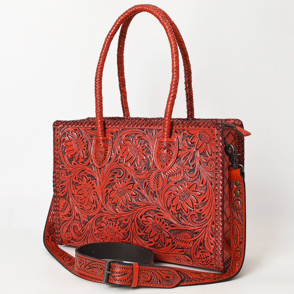 ADBG1131 American Darling Hand Tooled Leather Tote Bag | Western Floral Carved Purse