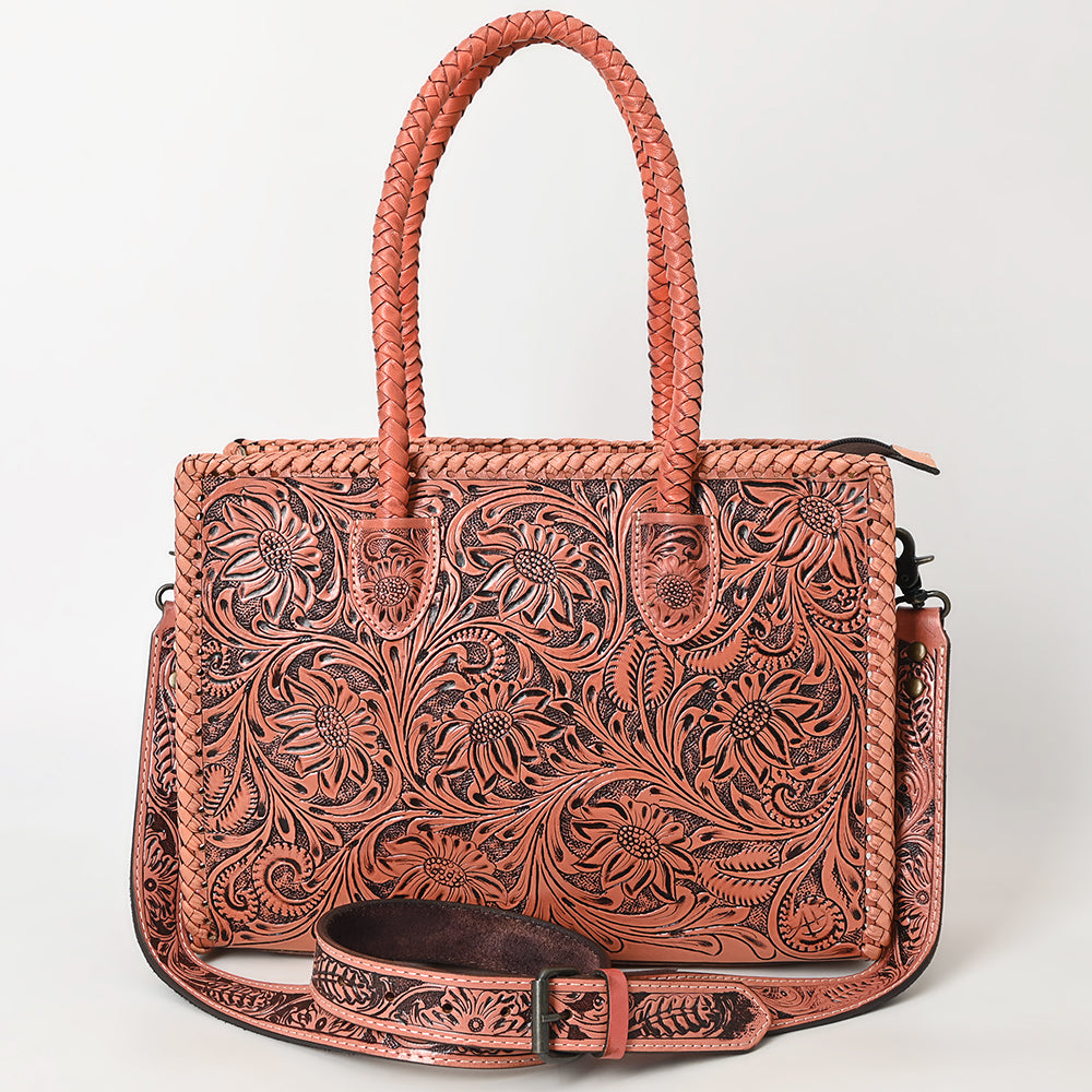 ADBG1131 American Darling Hand Tooled Leather Tote Bag | Western Floral Carved Purse