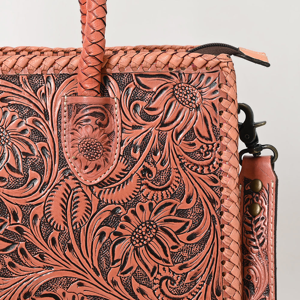 ADBG1131 American Darling Hand Tooled Leather Tote Bag | Western Floral Carved Purse