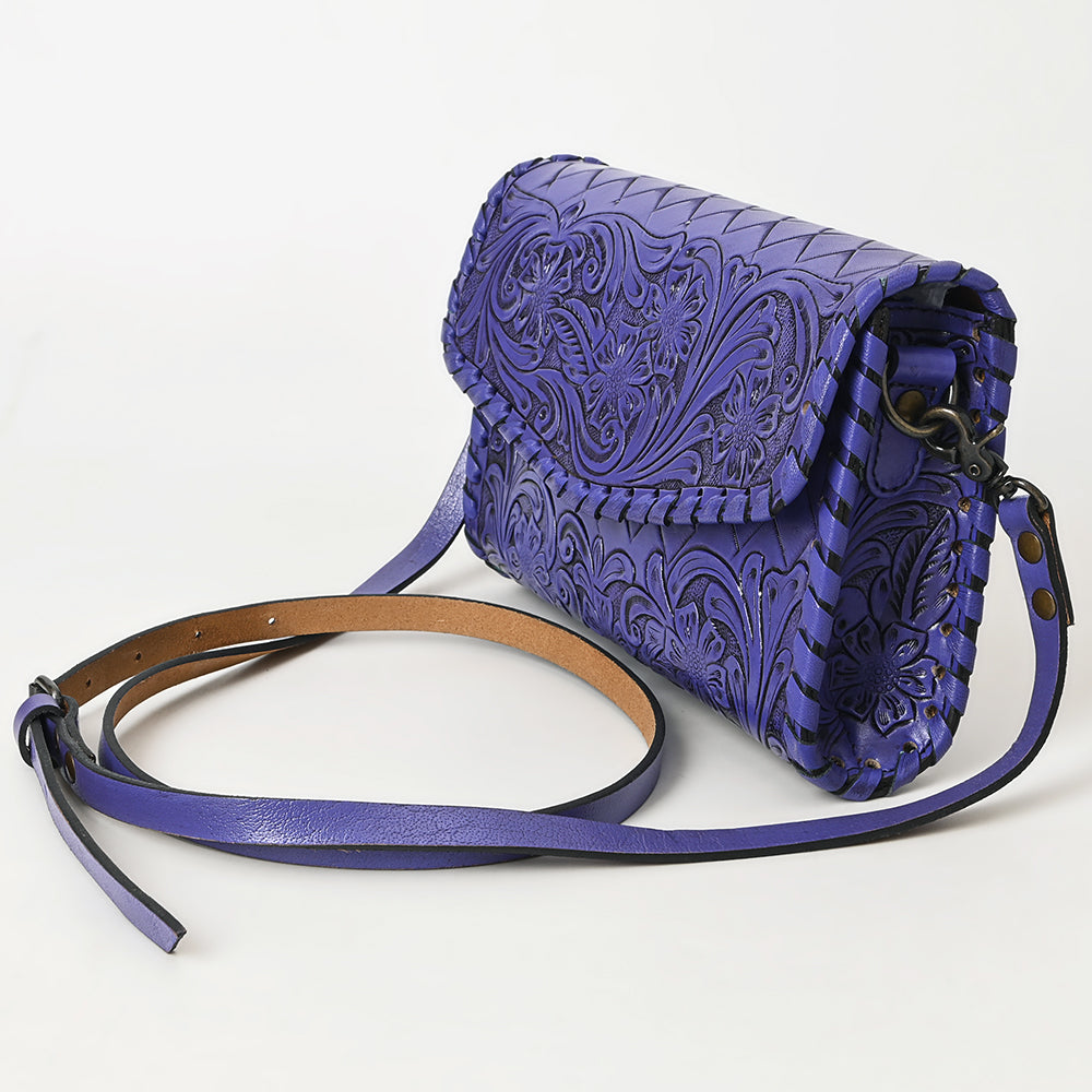 ADBG1133 American Darling Hand Tooled Floral Leather Wallet Bag Western Purse