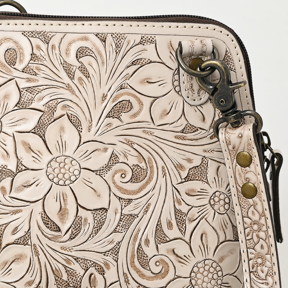 ADBG1136 American Darling Hand Tooled Floral Leather Crossbody Bag
