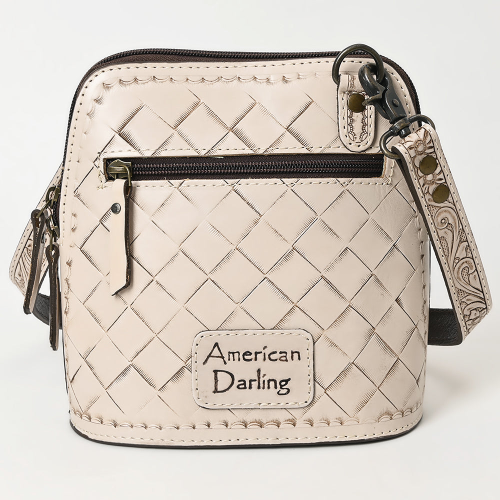 ADBG1136 American Darling Hand Tooled Floral Leather Crossbody Bag