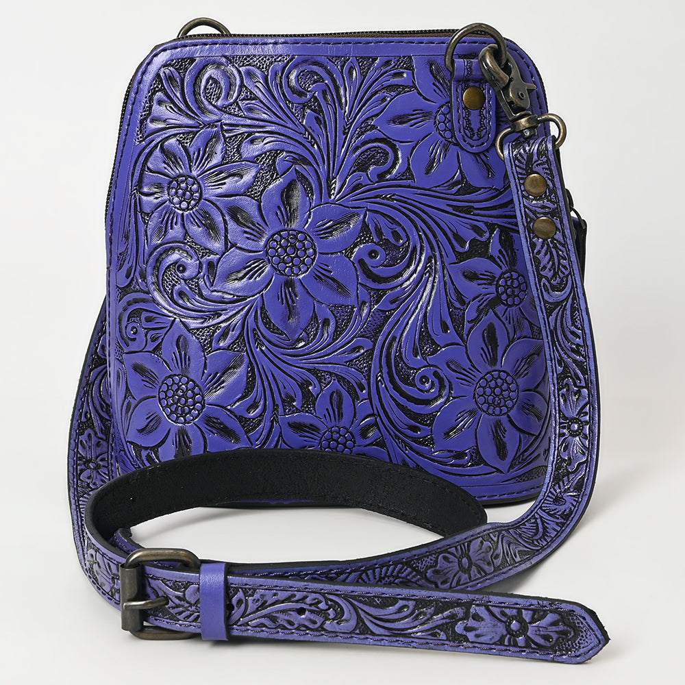ADBG1136 American Darling Hand Tooled Floral Leather Crossbody Bag