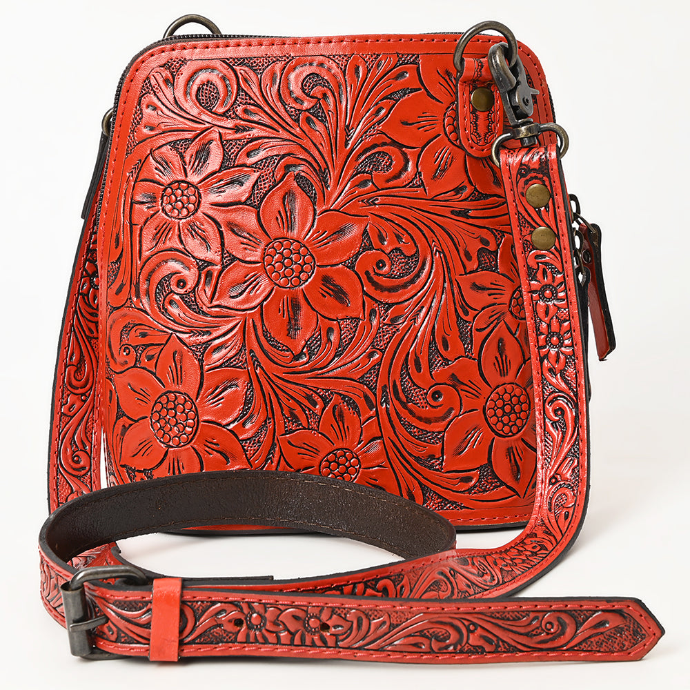 ADBG1136 American Darling Hand Tooled Floral Leather Crossbody Bag