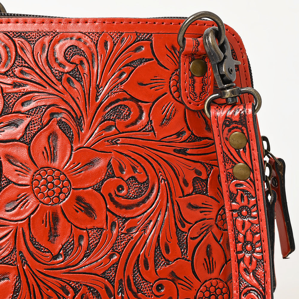 ADBG1136 American Darling Hand Tooled Floral Leather Crossbody Bag