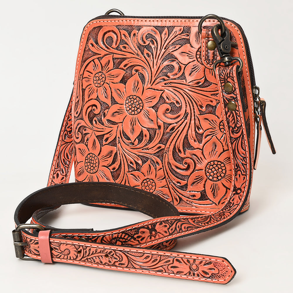 ADBG1136 American Darling Hand Tooled Floral Leather Crossbody Bag
