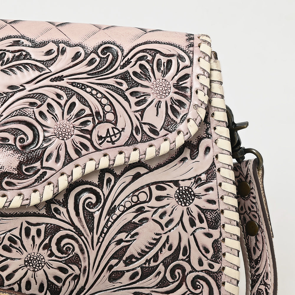 ADBG1137 American Darling Hand Tooled Floral Leather Clutch & Crossbody Purse