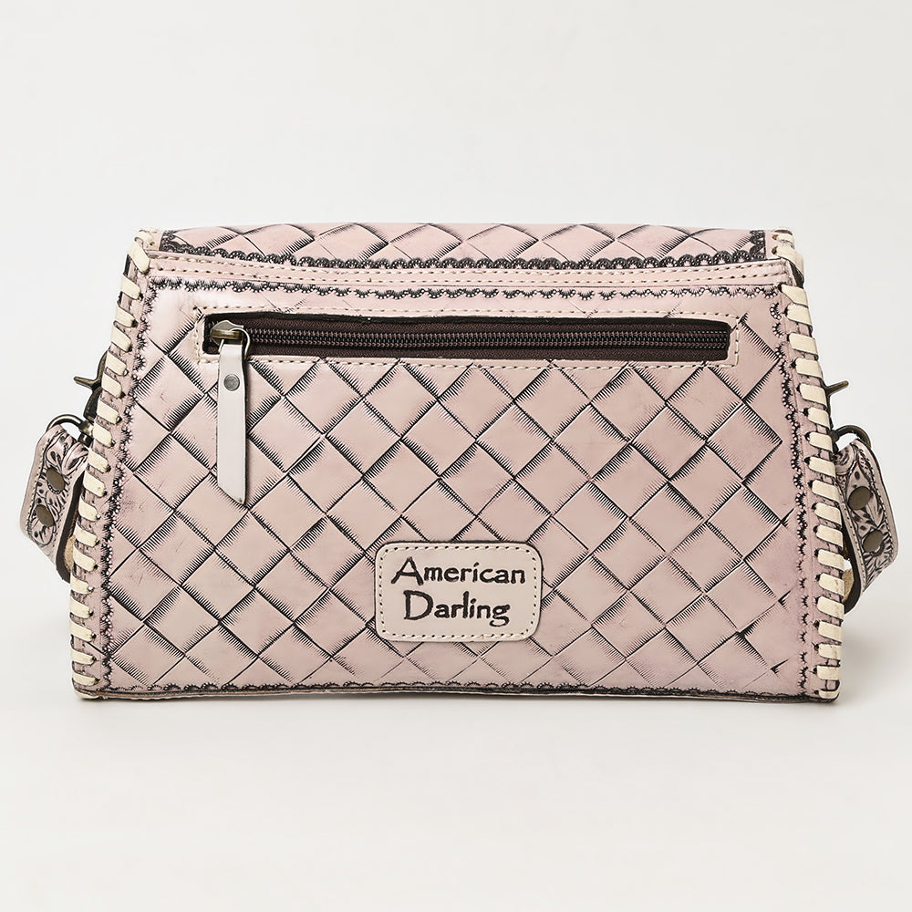 ADBG1137 American Darling Hand Tooled Floral Leather Clutch & Crossbody Purse