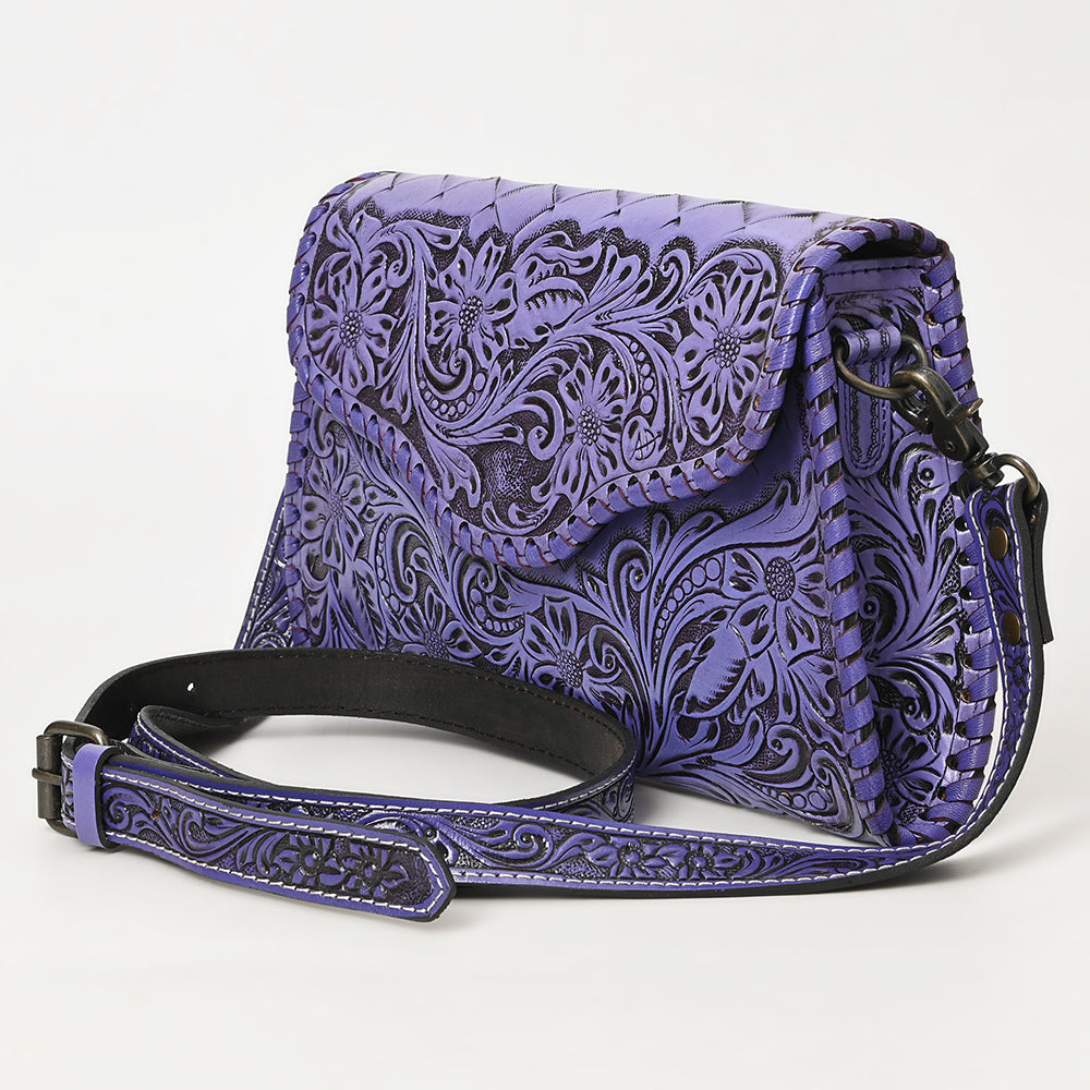 ADBG1137 American Darling Hand Tooled Floral Leather Clutch & Crossbody Purse