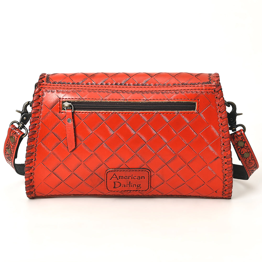 ADBG1137 American Darling Hand Tooled Floral Leather Clutch & Crossbody Purse