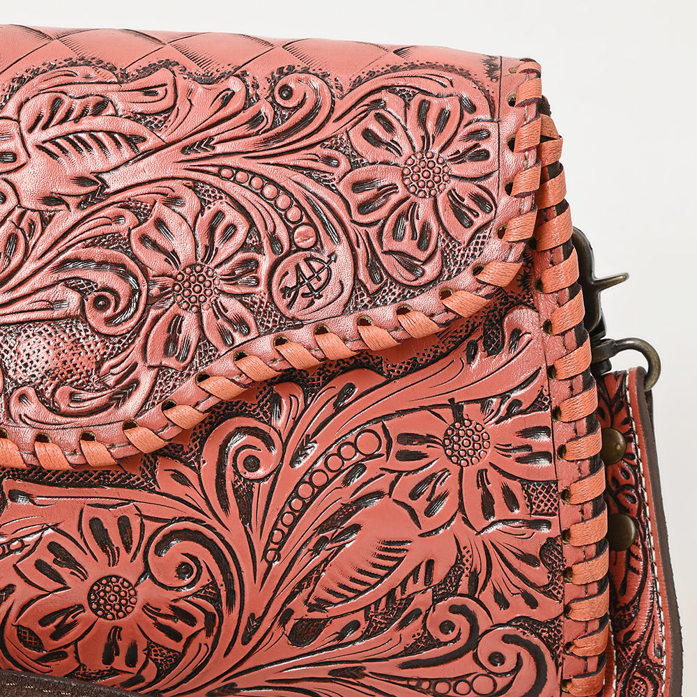 ADBG1137 American Darling Hand Tooled Floral Leather Clutch & Crossbody Purse
