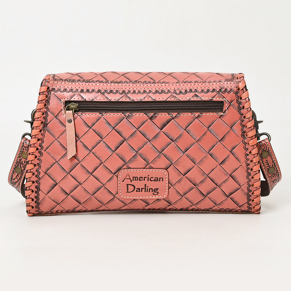 ADBG1137 American Darling Hand Tooled Floral Leather Clutch & Crossbody Purse