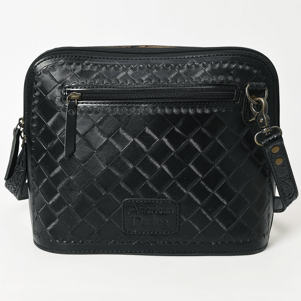 ADBG1138 American Darling Hand Tooled Floral Leather Crossbody Bag Western Purse
