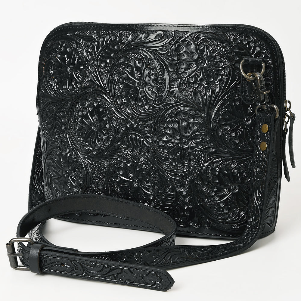ADBG1138 American Darling Hand Tooled Floral Leather Crossbody Bag Western Purse